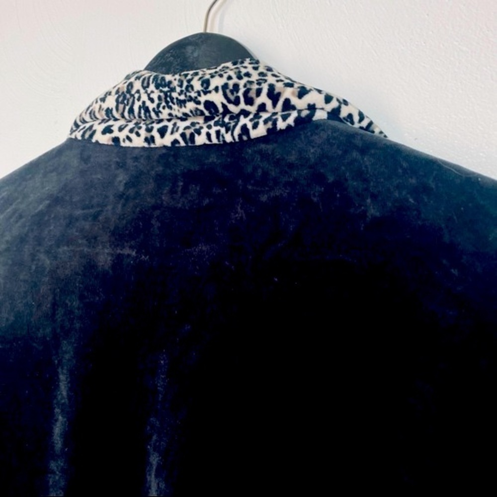 JM Collection Velvet Black Animal Print Trims. Jacket. Sz 12. - Picture 8 of 10
